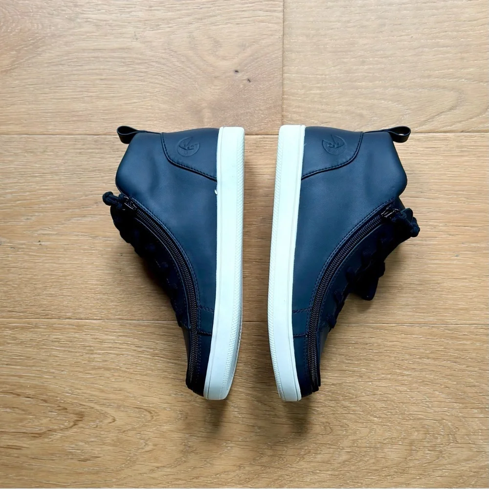 NWT Billy Footwear Sneakers Mid Top Black Easy On/Off Zipper Women’s 7.5 - Picture 8 of 14